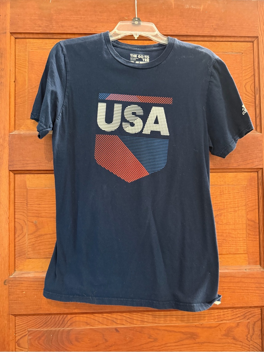 adidas Navy USA soccer crest Graphic Short Sleeve Tee